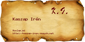 Kaszap Irén névjegykártya
